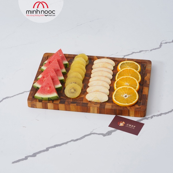 [Chính hãng] Thớt gỗ Teak Chef Studio hình chữ nhật 25x35x2,5 cm - MSP 10228. Dùng cắt, thái, khay trưng bày thực phẩm.