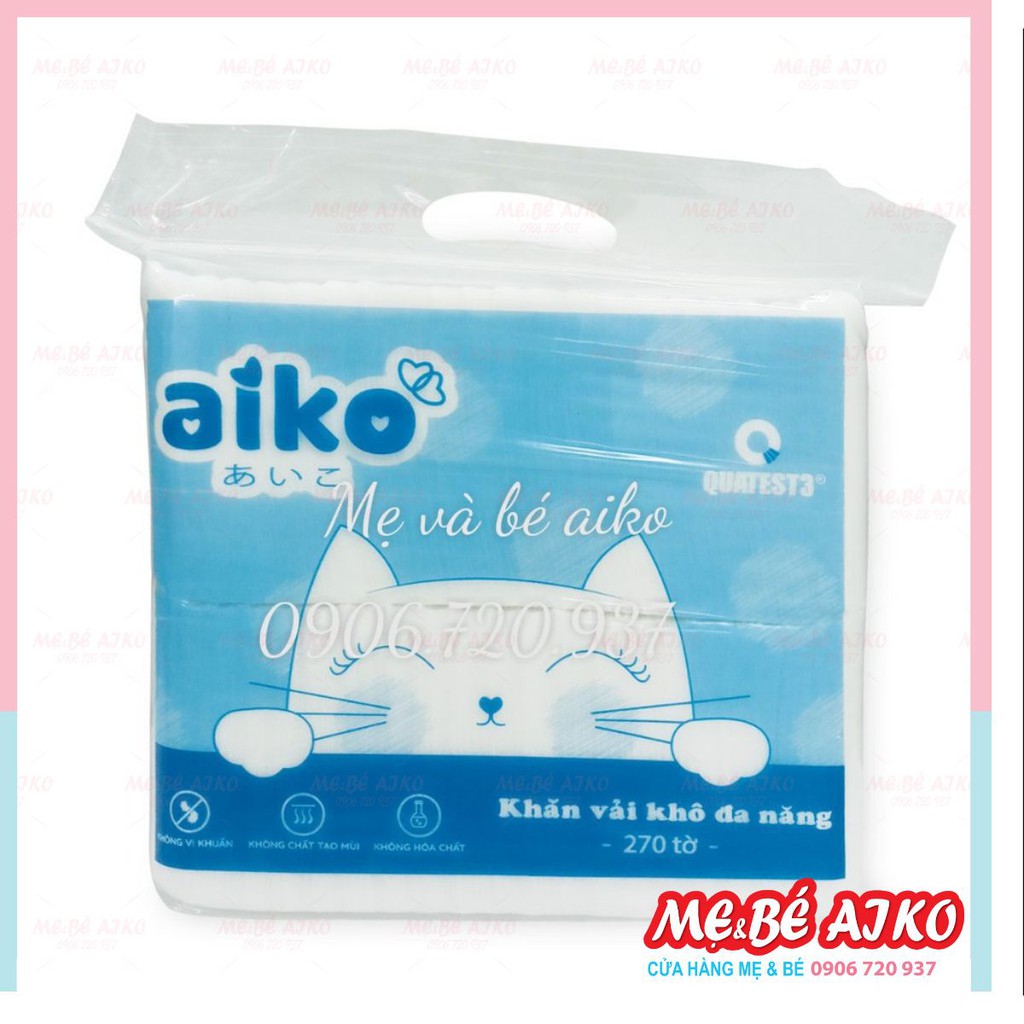 [Siêu Rẻ] Khăn Vải Khô Đa Năng Aiko Gói 300G - ( 270 Tờ/ Gói)