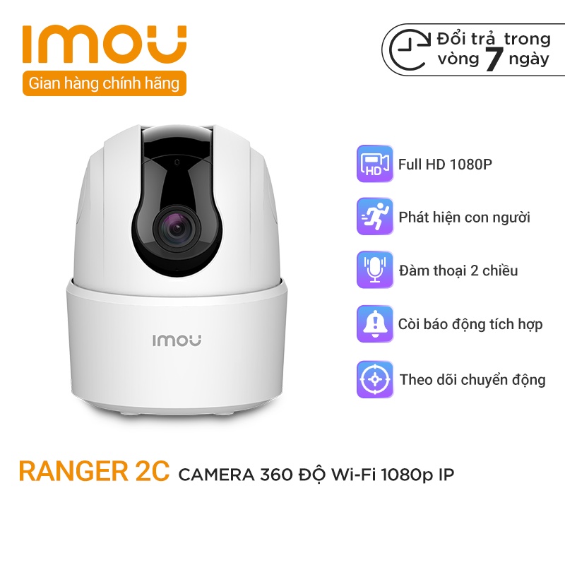 Camera Wifi 360 Imou Ranger 2C IPC-TA22CP - Cảm Biến Hồng Ngoại, Còi Hú Khi Có Chuyển Động - Bảo Hành 2 Năm