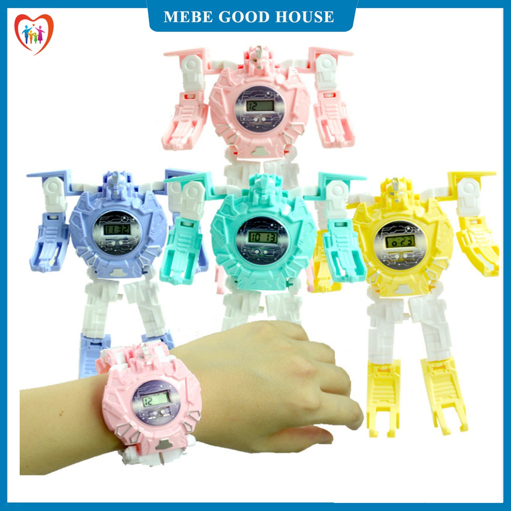 Đồ chơi trẻ em, Đồng hồ lắp ráp biến hình robot sáng tạo(Tặng kèm thước đo chiều cao)