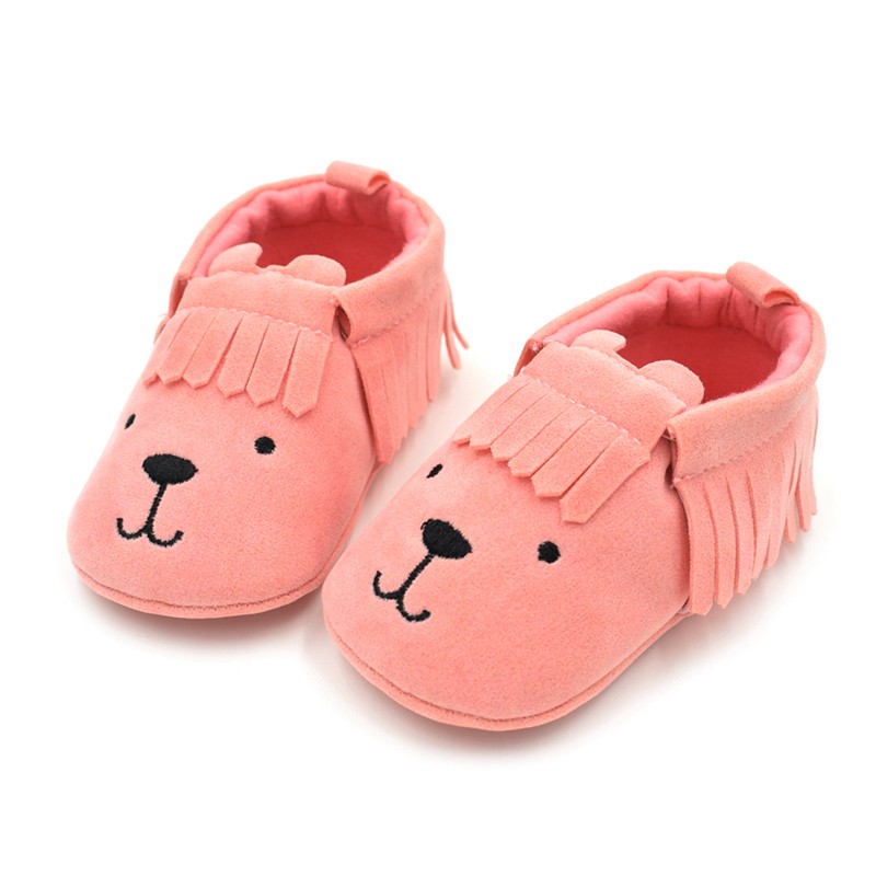 Giày cotton đế mềm thiết kế hình gấu xinh xắn cho bé