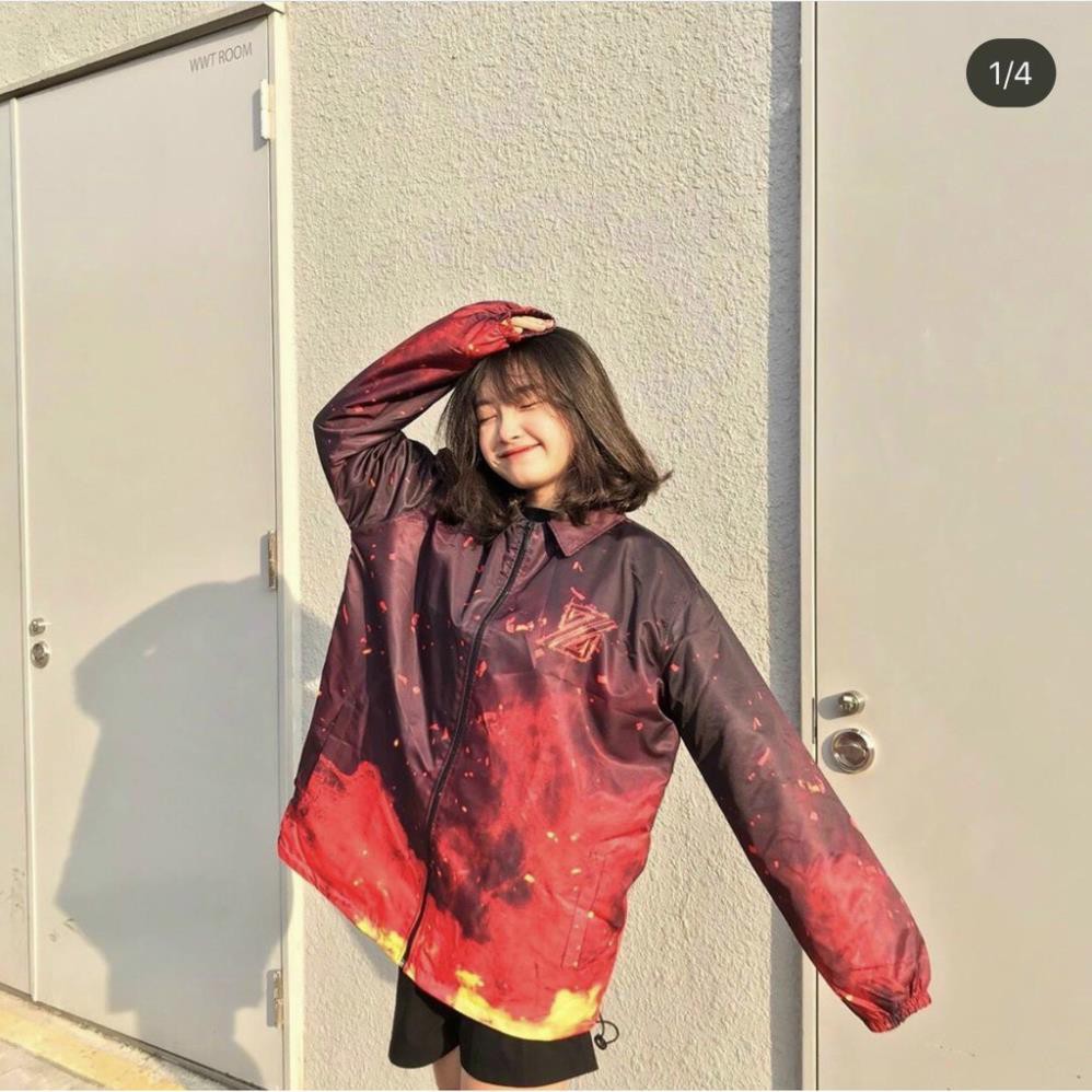 Áo khoác dù Loang Màu unisex dành cho nam nữ in Z, jacket form rộng vãi mero XUKA SHOP