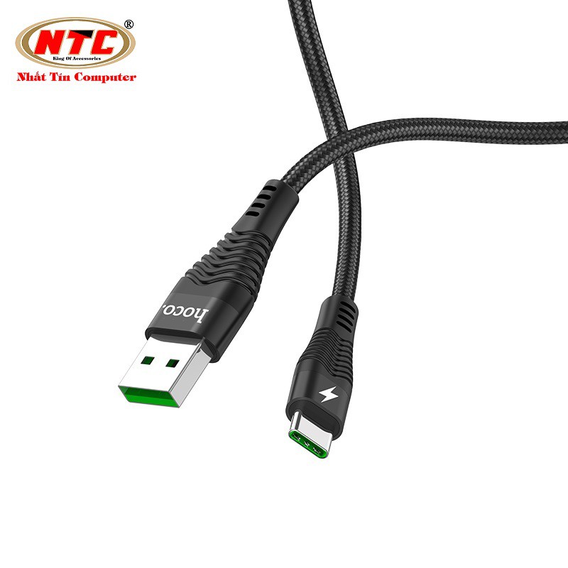 Cáp sạc cường độ cao Hoco U53 cổng TypeC 1.2M hỗ trợ điện áp tối đa 5A - Hàng chính hãng