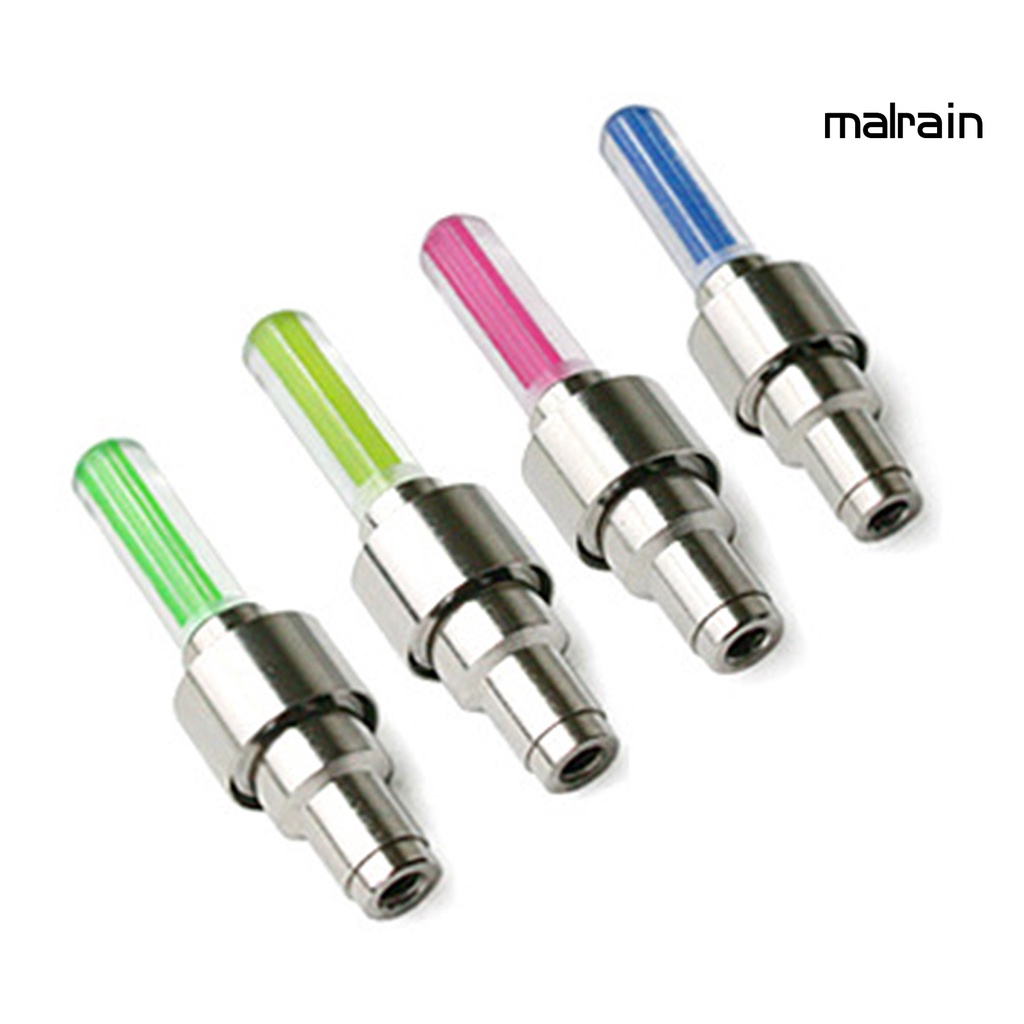 Set 2 Đèn LED Neon Gắn Van Bánh Xe Đạp Leo Núi Bằng Thép Không Gỉ Màu Neon Dễ Lắp Đặt