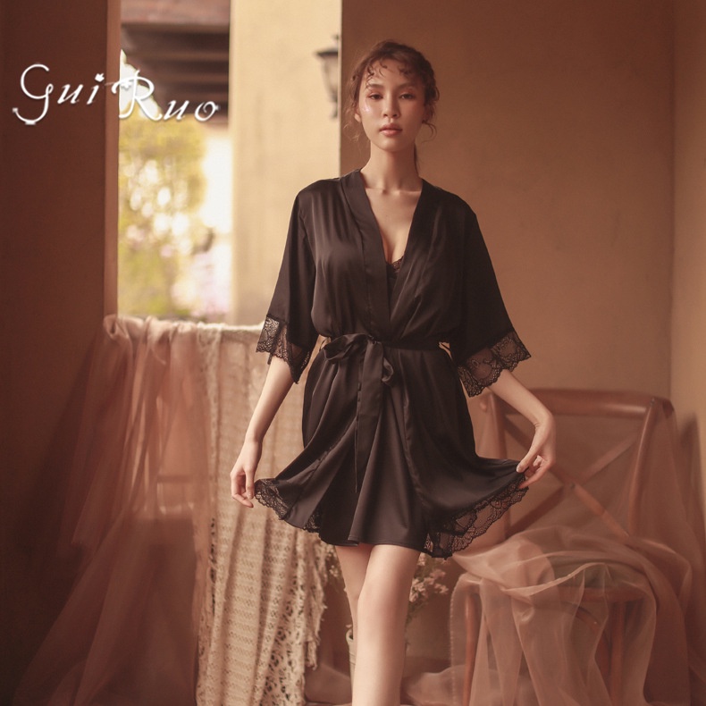VN02 - ÁO CHOÀNG NGỦ VIỀN REN