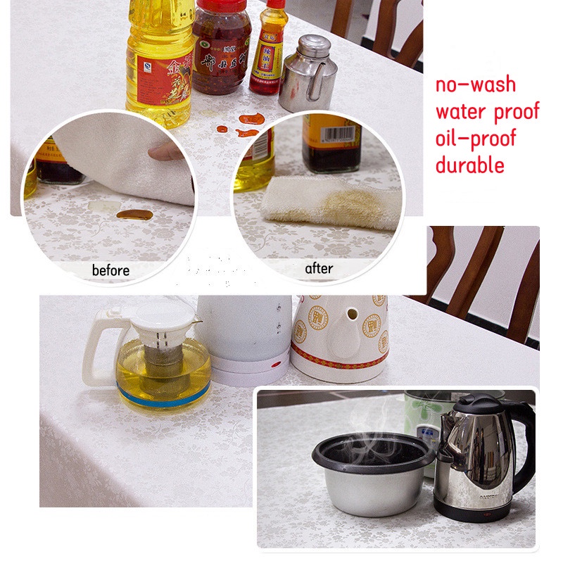 Khăn Trải Bàn Bằng PU Hình Chữ Nhật Chống Nước Chống Dầu Không Có Vân Tay Cho Nhà Hàng Khách Sạn