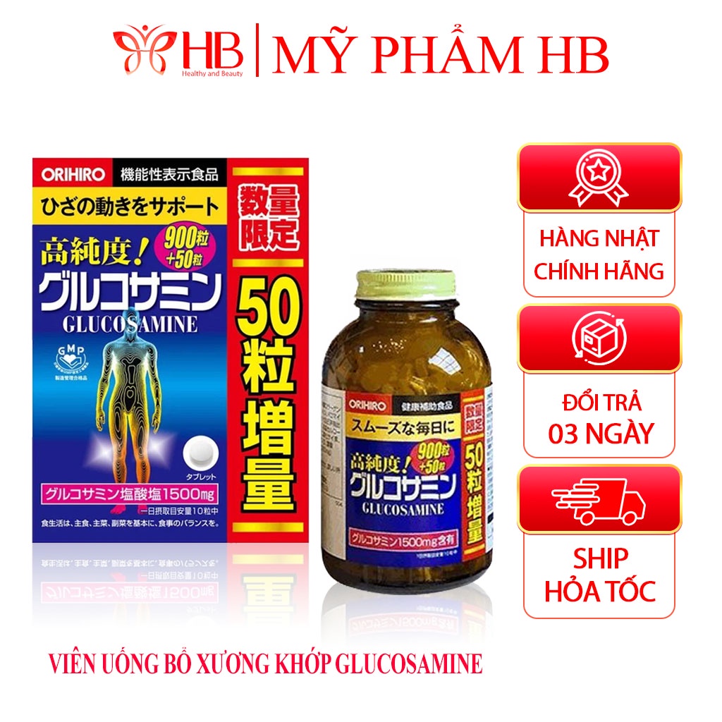 Viên bổ xương khớp Glucosamin 1500mg Orihiro Japan loại 900 viên và loại 950 viên ORIHIRO NHẬT BẢN (date 2024)
