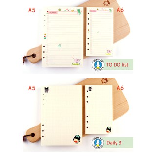 GIẤY REFILL 6 lỗ cho sổ còng/planner A5 và A6