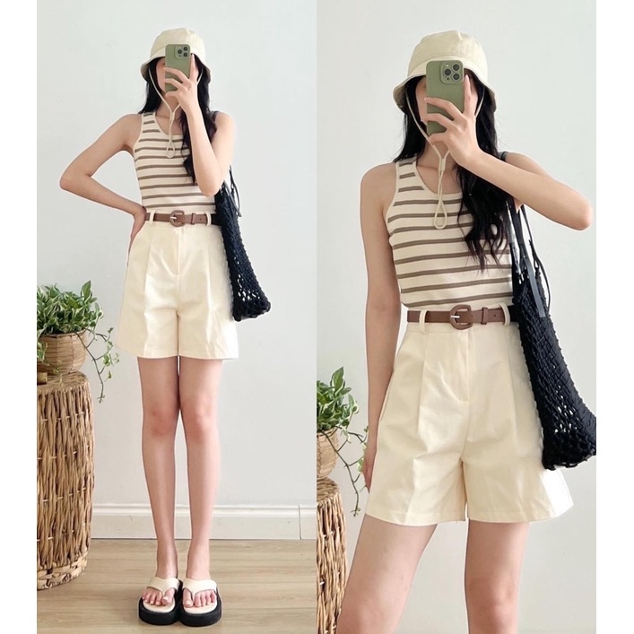 Áo hai dây sọc kẻ ngang 0117, Áo hai dây nữ Hàn Quốc