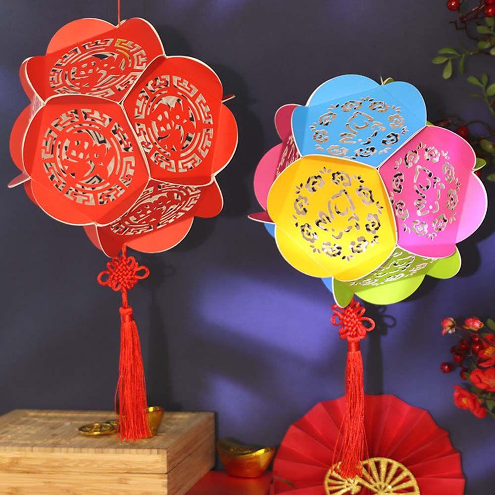 Lồng Đèn Giấy Thủ Công Phối Tua Rua Phong Cách Retro