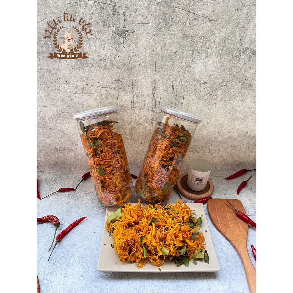 Khô gà lá chanh 💖[FREE SHIP]💖 Ăn vặt Hà Nội MÈO BÉO Ú hũ 300G