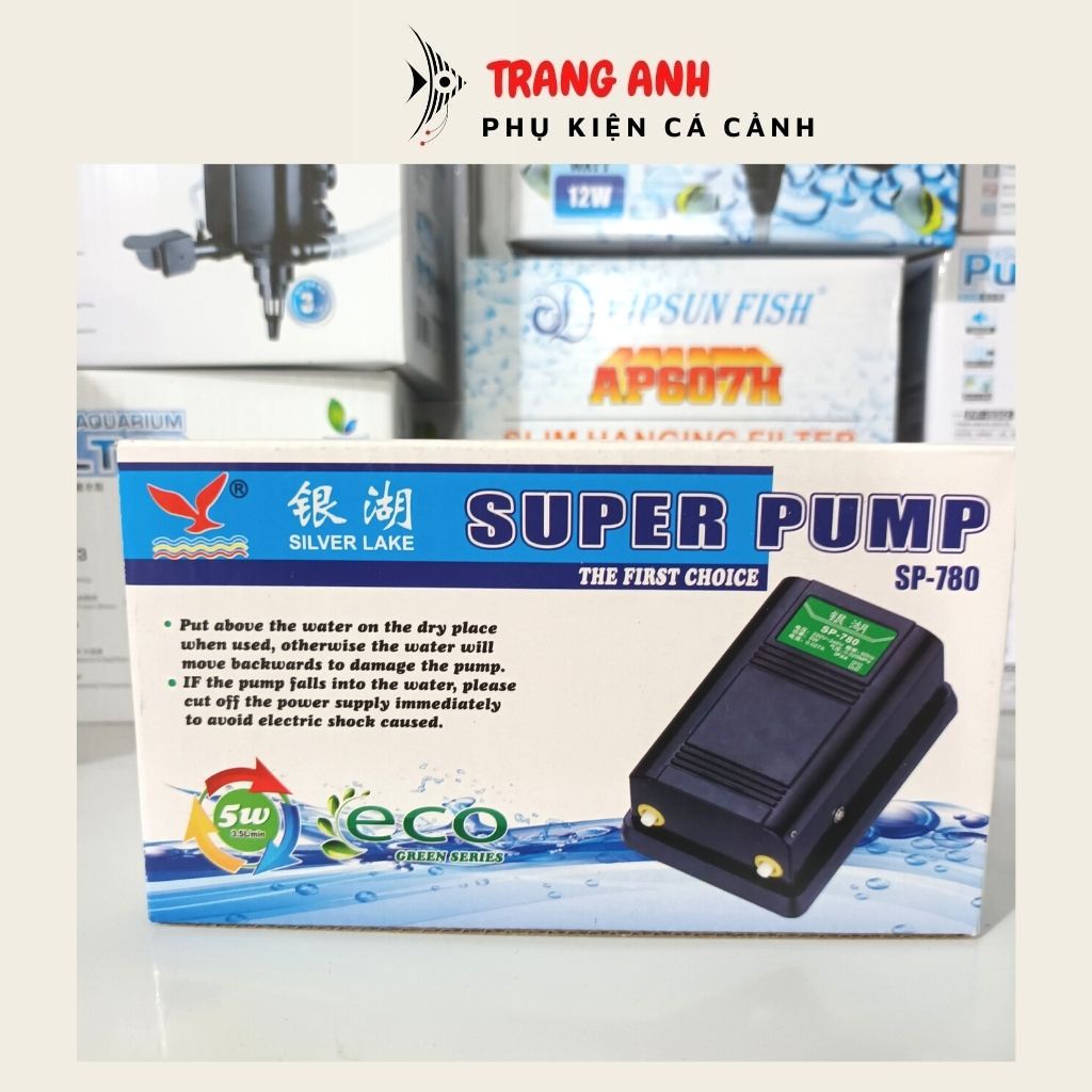 Máy sủi oxy 2 vòi Silver Lake SP-780, máy sục oxy cho hồ cá cảnh chạy êm, máy khỏe