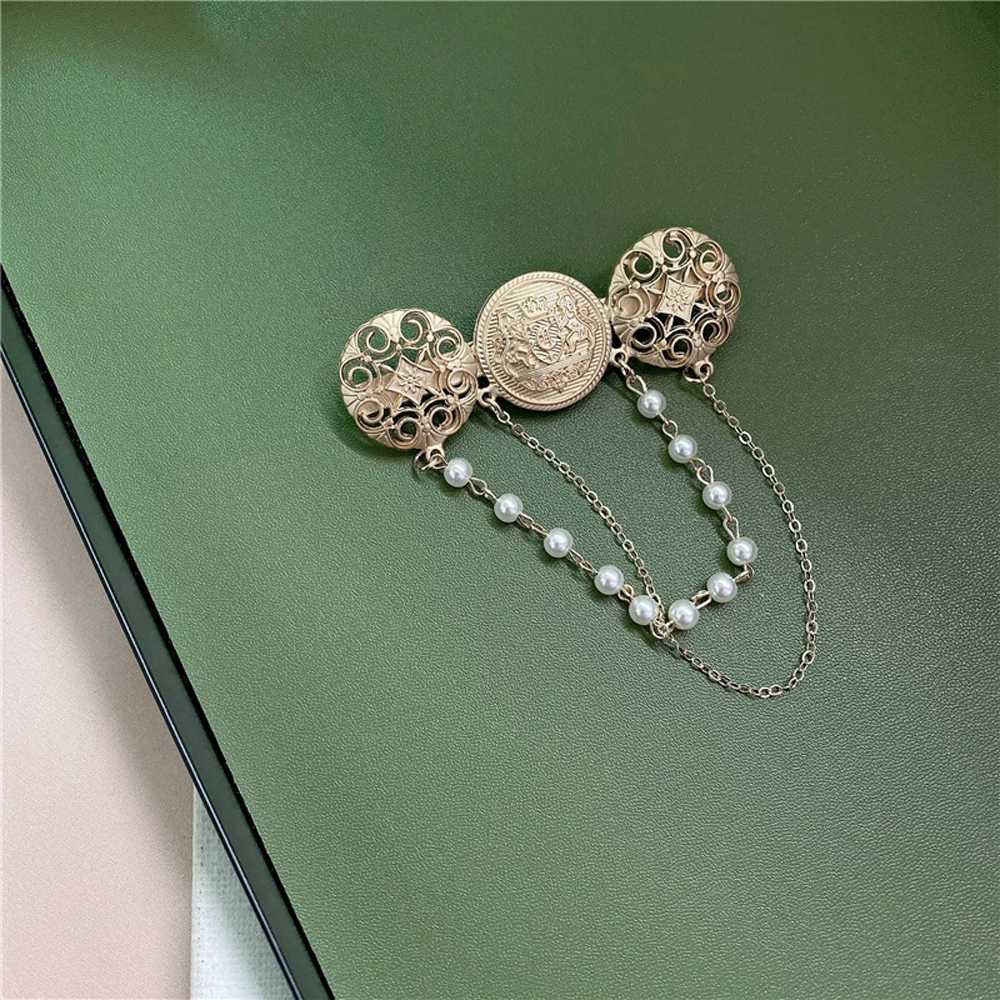 Ghim Cài Áo Kim Loại Đính Ngọc Trai Giả Thời Trang Cho Nữ