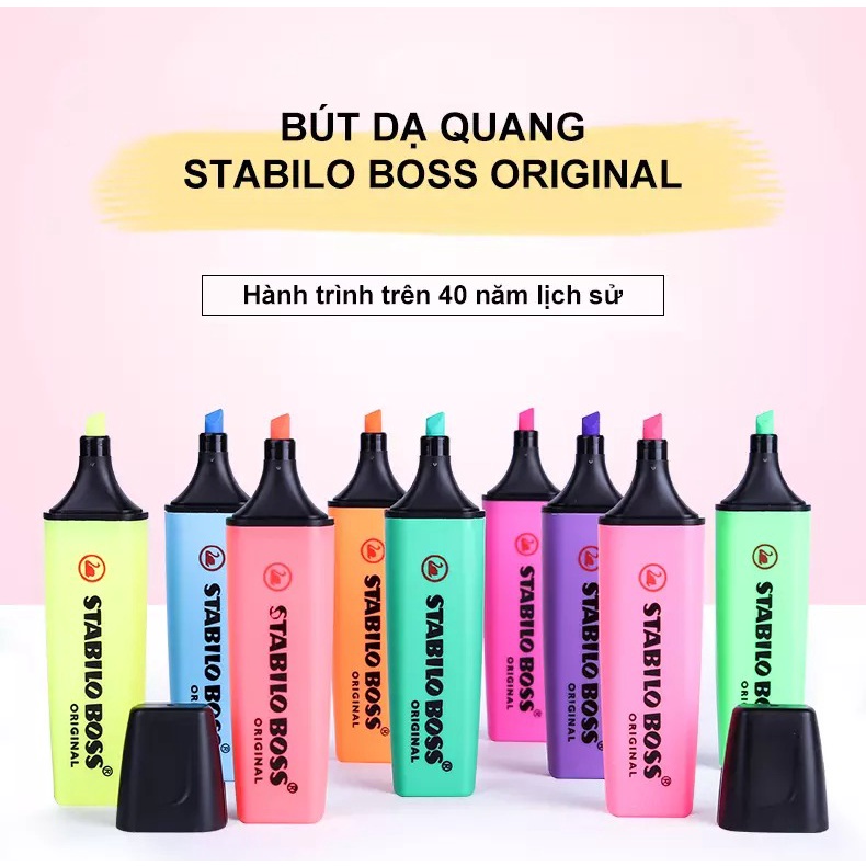 Bộ 1 Bút dạ quang STABILO BOSS ORIGINAL + Ruột châm mực vàng (HL70-C1)