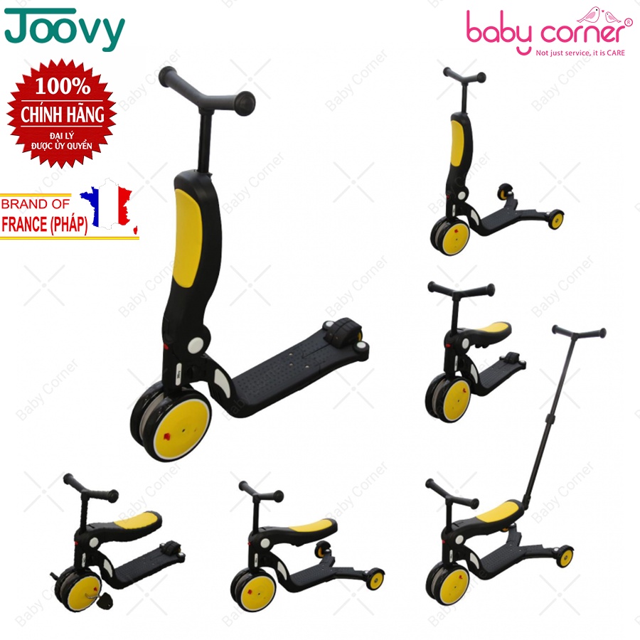 Xe 3 Bánh, Chòi Chân, Cân Bằng, Scooter 5 Trong 1 Joovy N5 Có Cần Đẩy