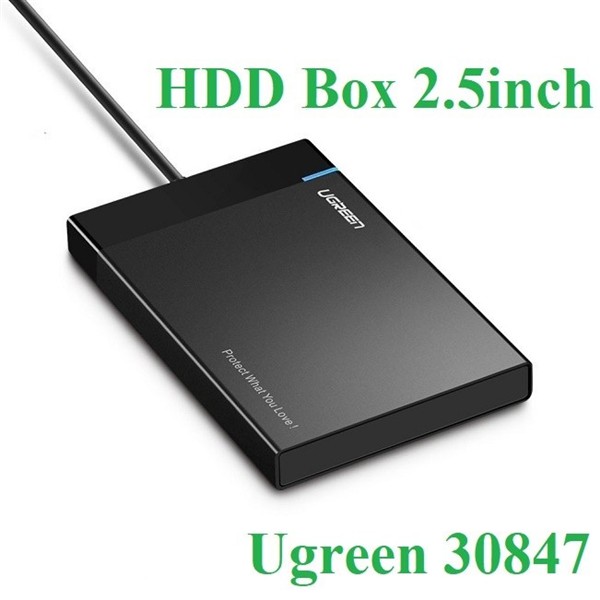 Hộp đựng ổ cứng 2,5 inch USB 3.0 chính hãng Ugreen 30847 (cáp liền)