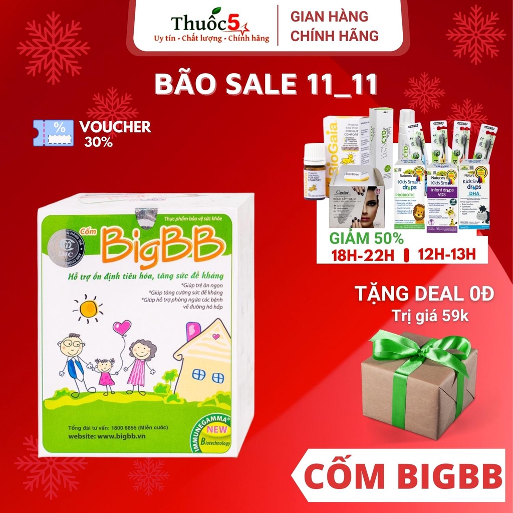 [GIÁ GỐC] BigBB – Cốm giúp trẻ ăn ngon hơn hộp 16 gói