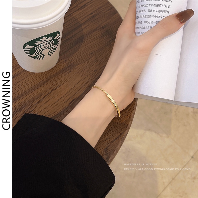 Vòng Đeo Tay Bằng Thép Titan Phong Cách Thời Trang Hàn Quốc F661