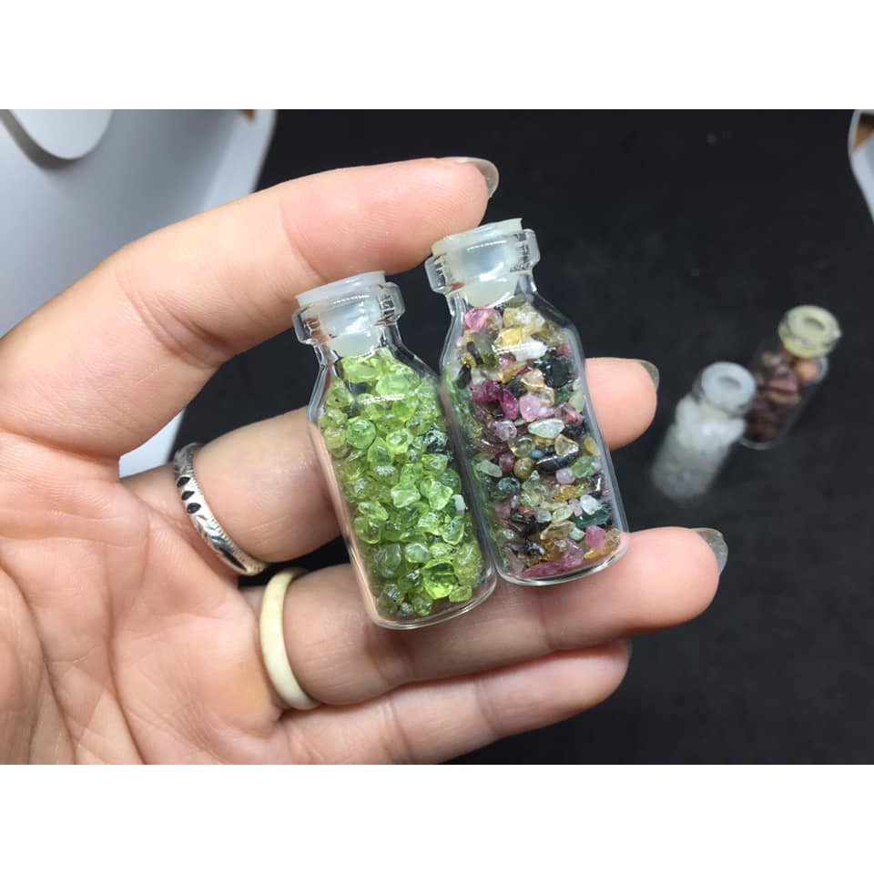 Combo lọ đá vụn thanh tẩy đá vụn trang trí mini 10k