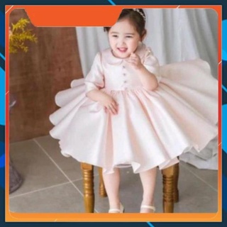 Đầm công chúa bé gái, váy công chúa xoè tay lỡ cổ sen bé gái