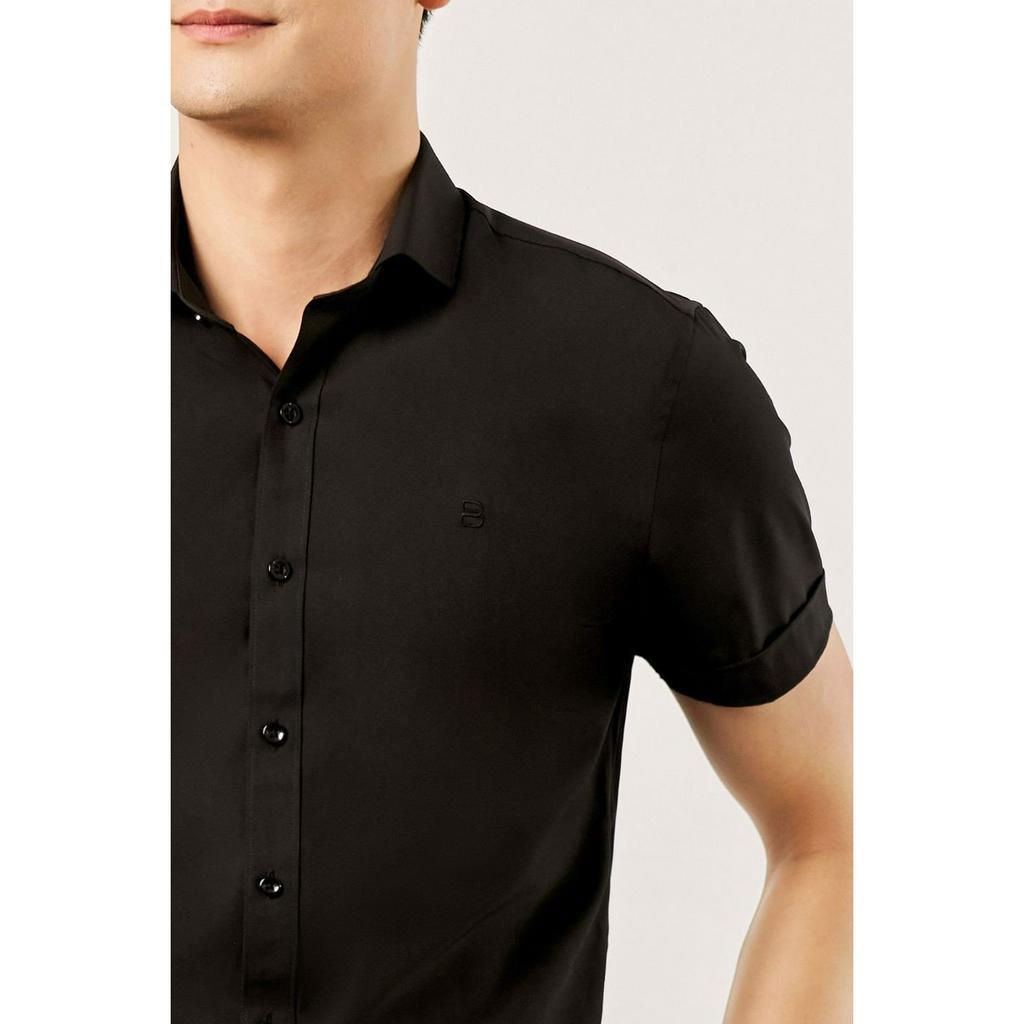 Áo Sơ Mi Nam Ngắn Tay T2 4SMCB004DEN BILUXURY Công Sở Vải Mềm Mịn