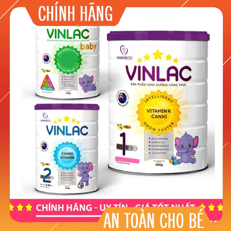 [CHÍNH HÃNG] SỮA VINLAC ĐỦ SỐ 0,1 2 LON 900G DATE 2023