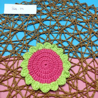 Lót ly bằng len, sợi handmade