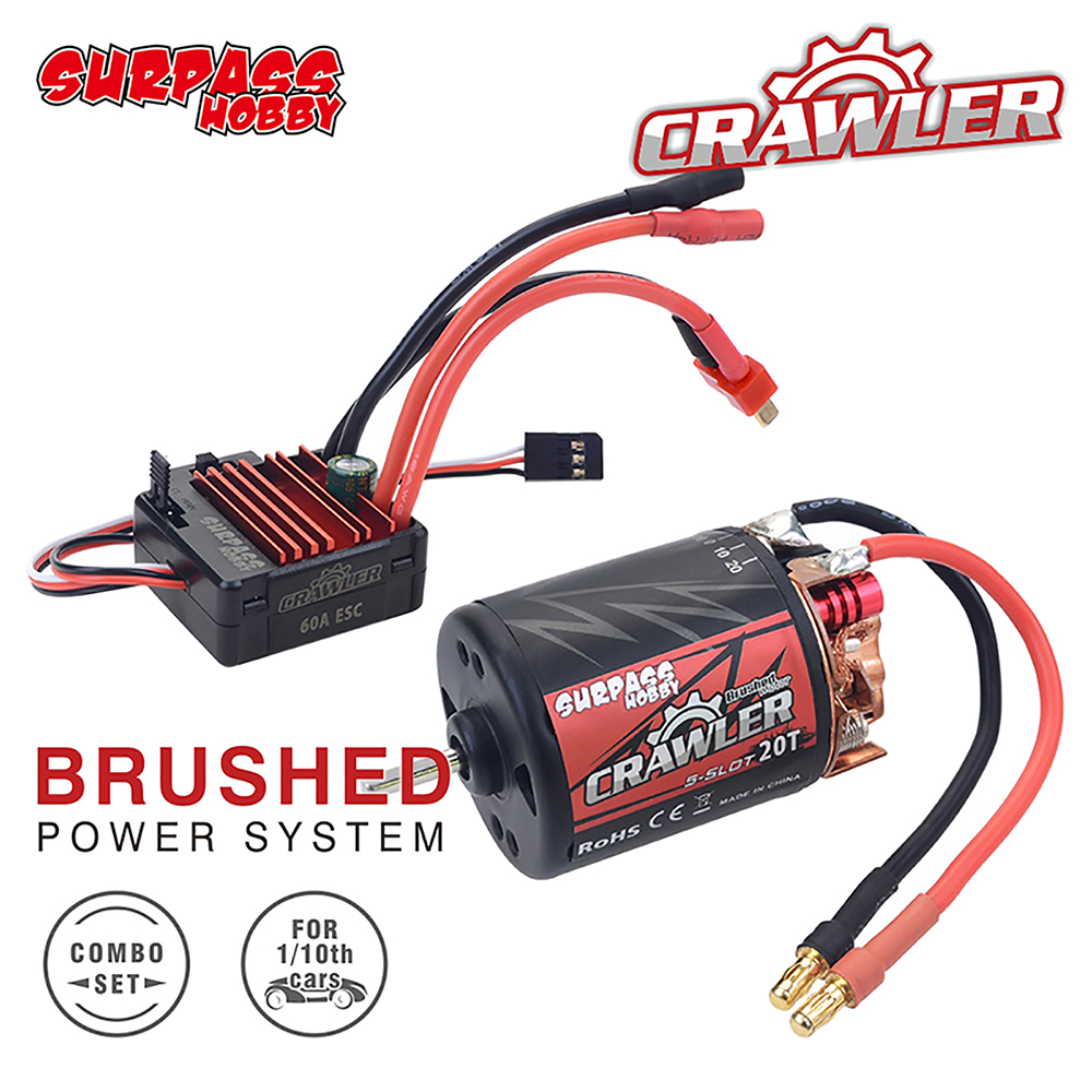 Bộ Phụ Kiện Hệ Thống Nguồn 5 Rãnh 540 11T 13T 16T 20T ESC 60A Cho Xe Hơi Điều Khiển Từ Xa Tỉ Lệ 1 / 10