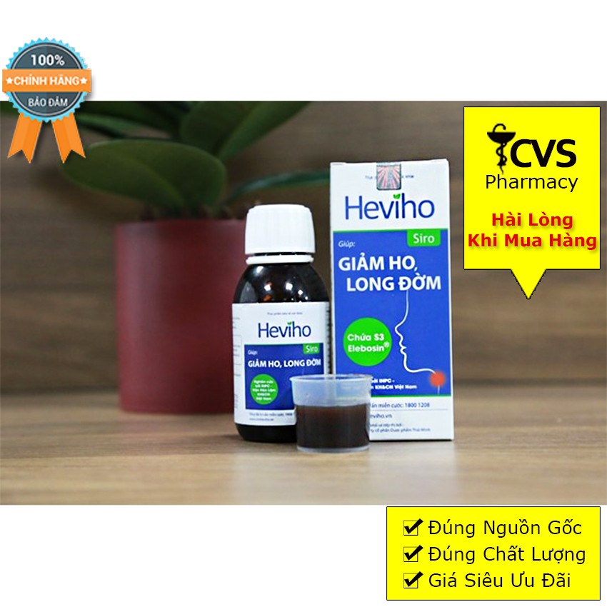 Siro Heviho - Hỗ Trợ Giảm Ho, Đau Rát Họng, Long Đờm (Lọ 100ml)