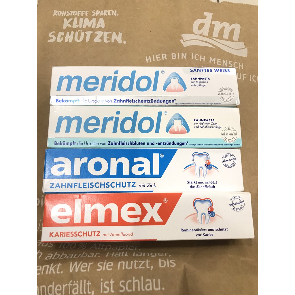 KEM ĐÁNH RĂNG ELMEX/ARONAL/MERIDOL, 75ML, HÀNG NỘI ĐỊA ĐỨC