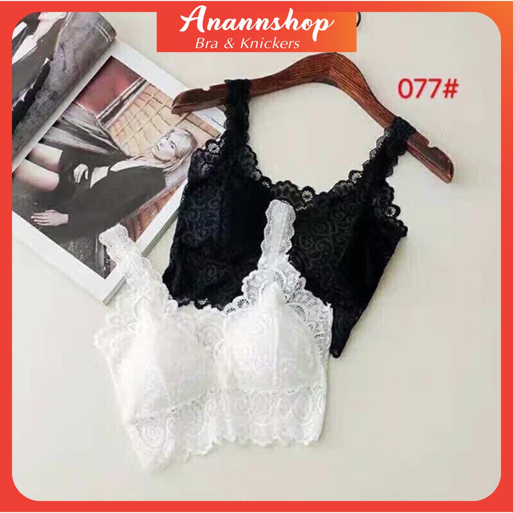 Áo Bra Ren - Áo Ngực Bra Ren Hoa 2 Dây Quyến Rũ Có Đệm Ngực Chất Ren Mềm Mịn Kiểu Dáng Crotop Bralette 8029