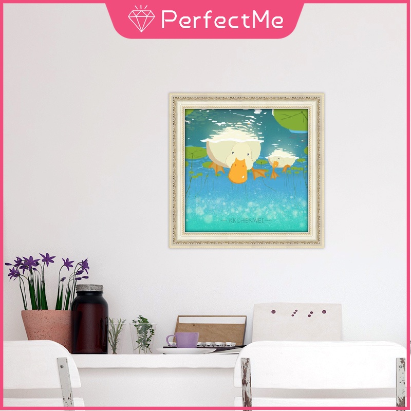 Bộ tranh đính đá 5D họa tiết chú vịt dễ thương độc đáo kích thước 30x30cm diy dùng trang trí