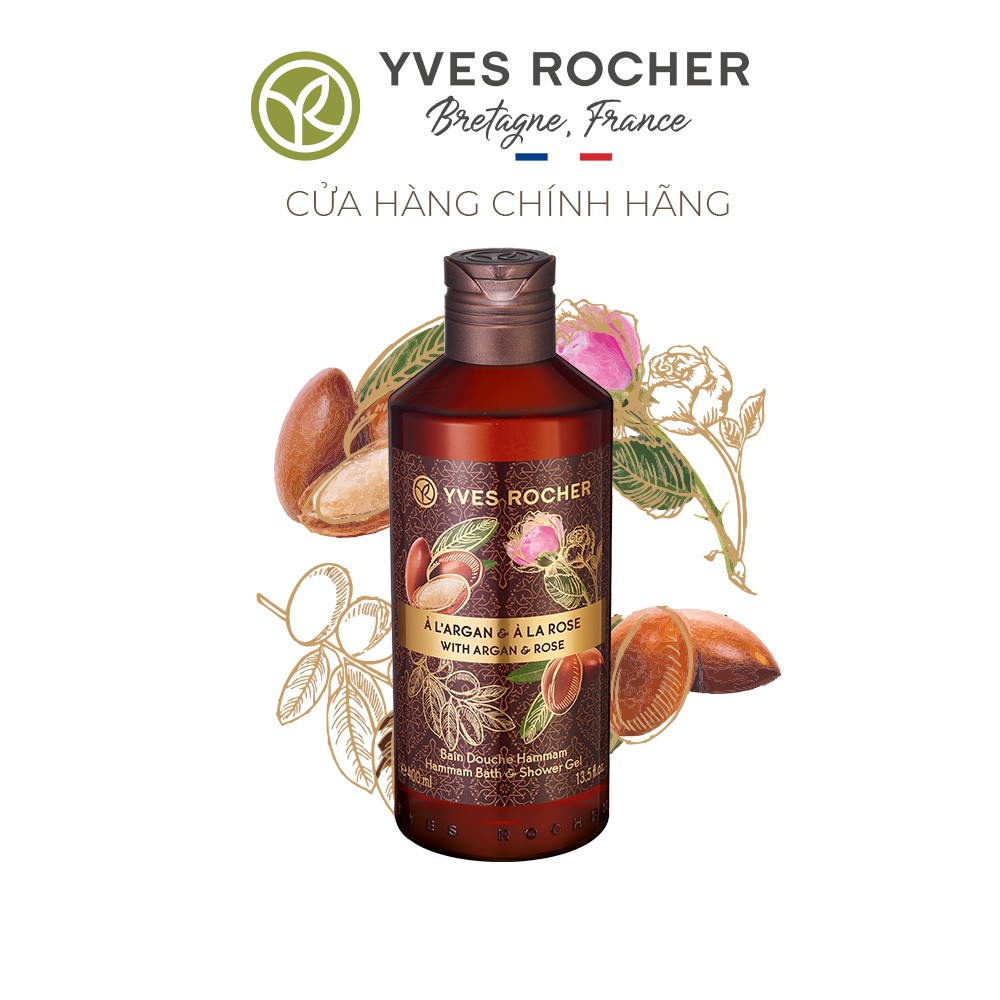 Gel Tắm Yves Rocher Argan Rose Peals Bath And Shower Gel 50ml/200ml/400ml