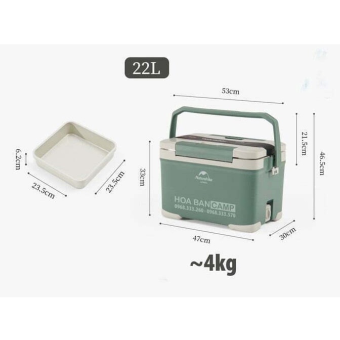 Thùng đá mini Naturehike Campoutvn NH21SNX05 giữ lạnh cắm trại A452