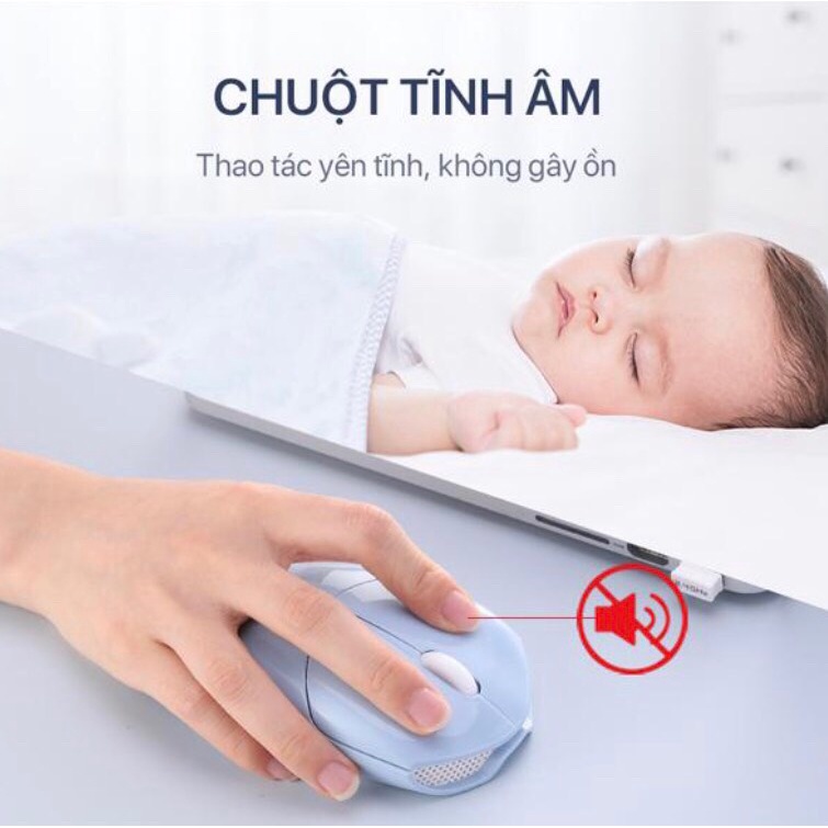 [SỈ-LẺ] Chuột Máy Tính Không Dây Tĩnh Âm ACOME AM200 2.4GHz, KHÔNG TIẾNG ỒN, ĐỘ BỀN CAO