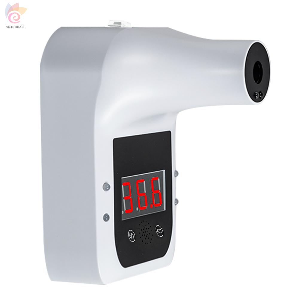 ET Non-contact Infrared Forehead Thermometer Digital Wall-Mounted Self-service 0.1S Quick Test LCD Display with Alarm without Battery For Adults Kids School Office
