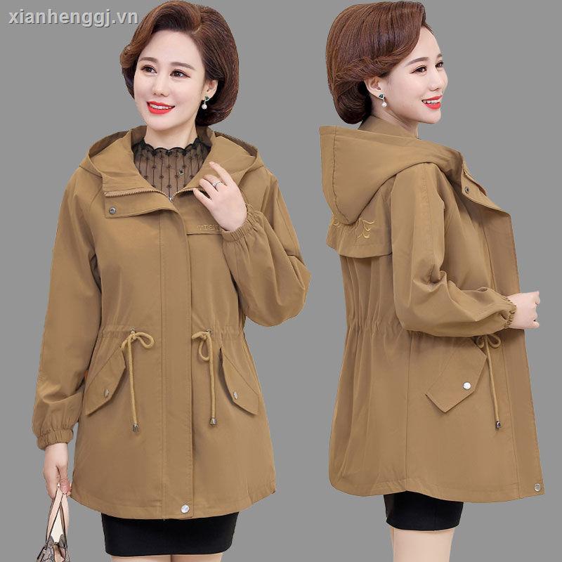 Áo Khoác Dáng Dài Thời Trang Xuân Thu Cho Phụ Nữ Trung Niên 40-50 Tuổi