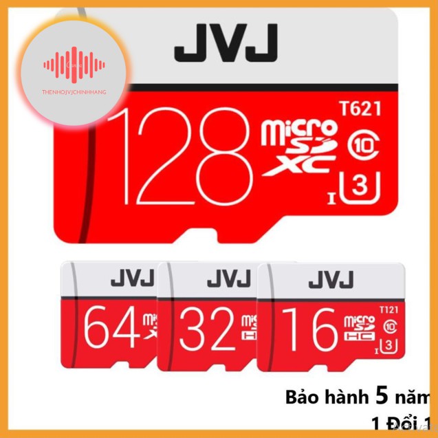 ⚡Giá Rẻ⚡ Thẻ nhớ 16/32/64/128 Gb JVJ Pro U3 Class 10 – chuyên dụng cho CAMERA tốc độ cao - Bh 5 năm