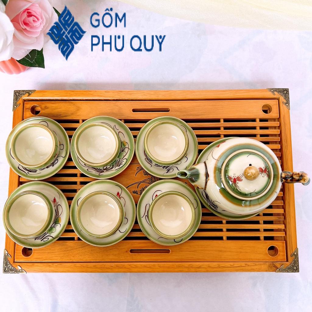 Bộ Ấm Chén Uống Trà 🎁 Gốm Sứ Bát Tràng 🎁 Bộ Ấm Trà,gốc Cây Bé Sen Đẹp Decor Gomphuquy Đl02