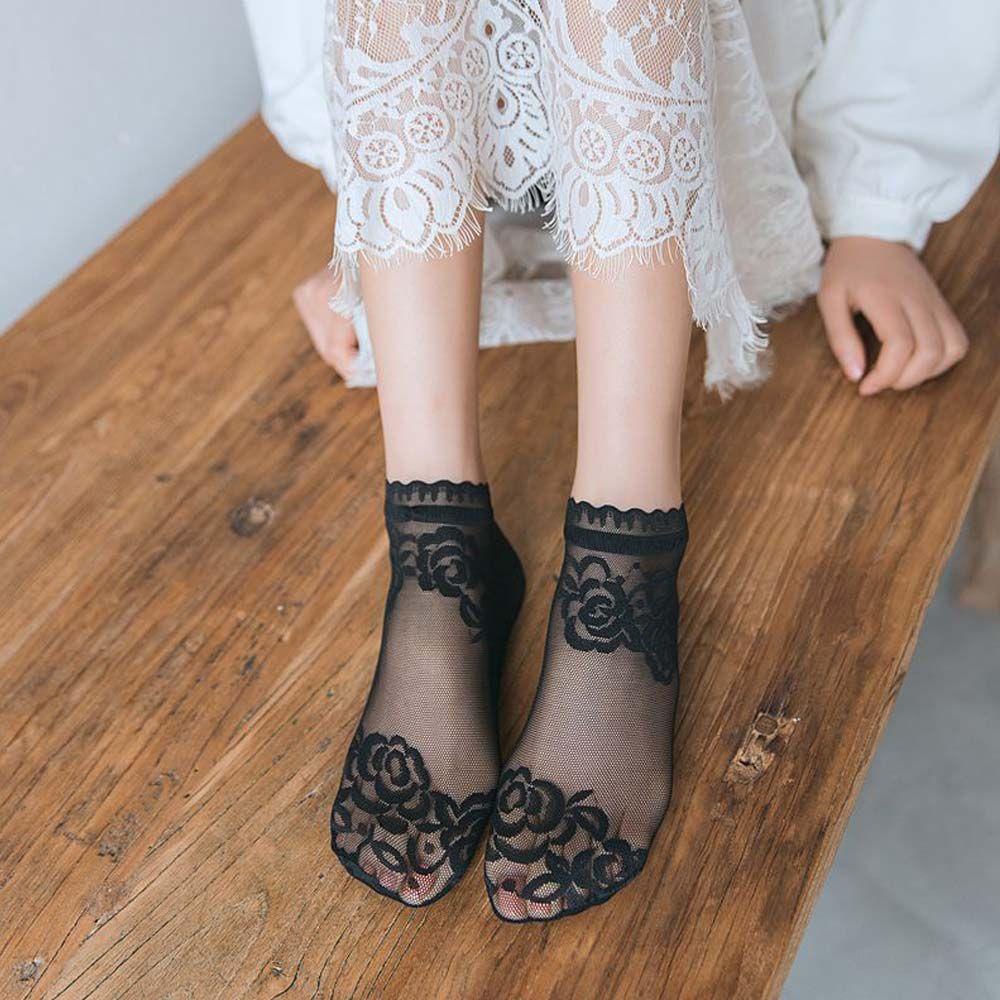 Vớ Ren Rỗng Trong Suốt Nhún Bèo Thời Trang Mùa Hè Cho Nữ