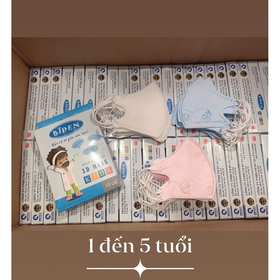 Khẩu Trang Trẻ Em BIDEN 3D Mask Kids [ Hộp 10 chiếc ]