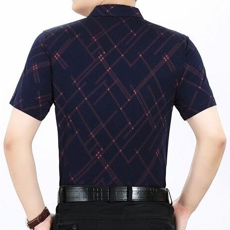 Áo Sơ Mi Tay Ngắn Dáng Rộng Họa Tiết Sọc Caro Thời Trang Cho Nam