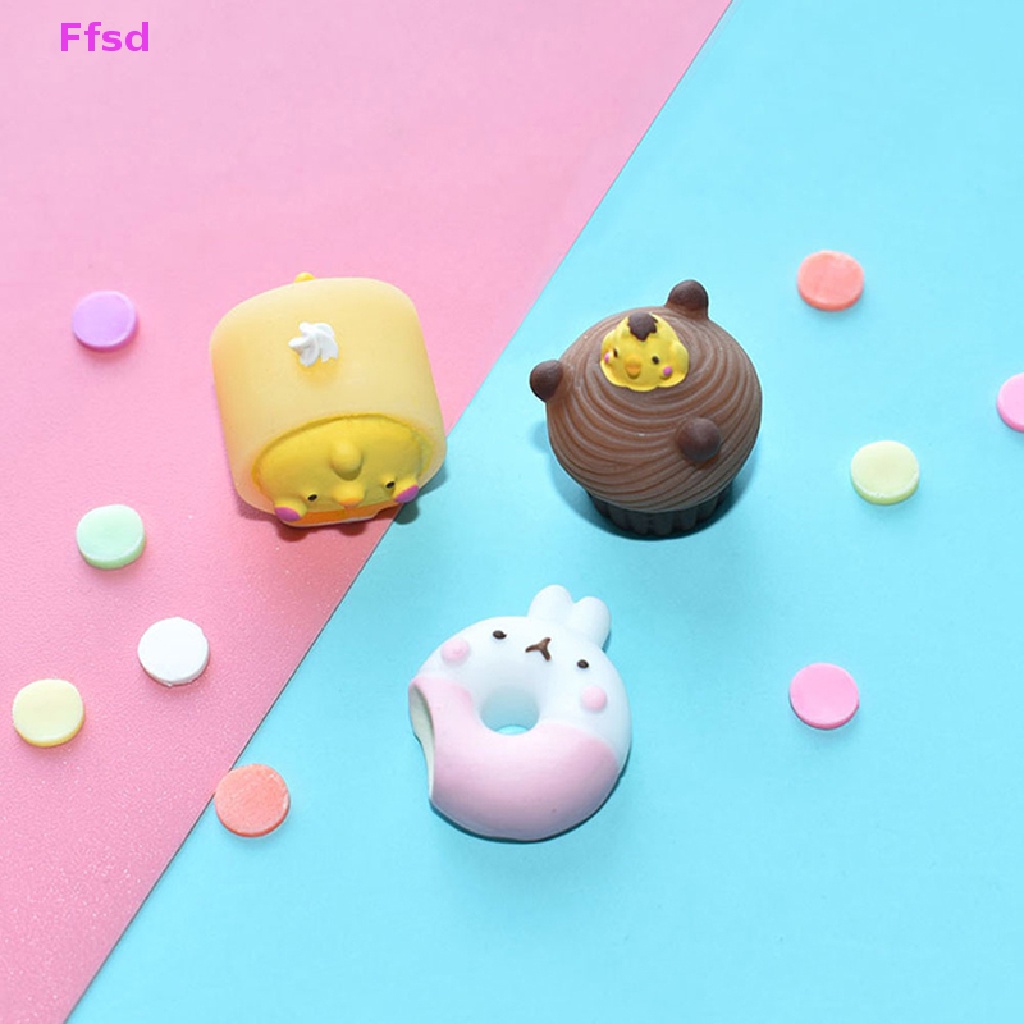 {Ffsd} Bộ 2 Bánh Kem Nhựa Resin Hỗn Hợp Trang Trí Sổ Lưu Niệm DIY