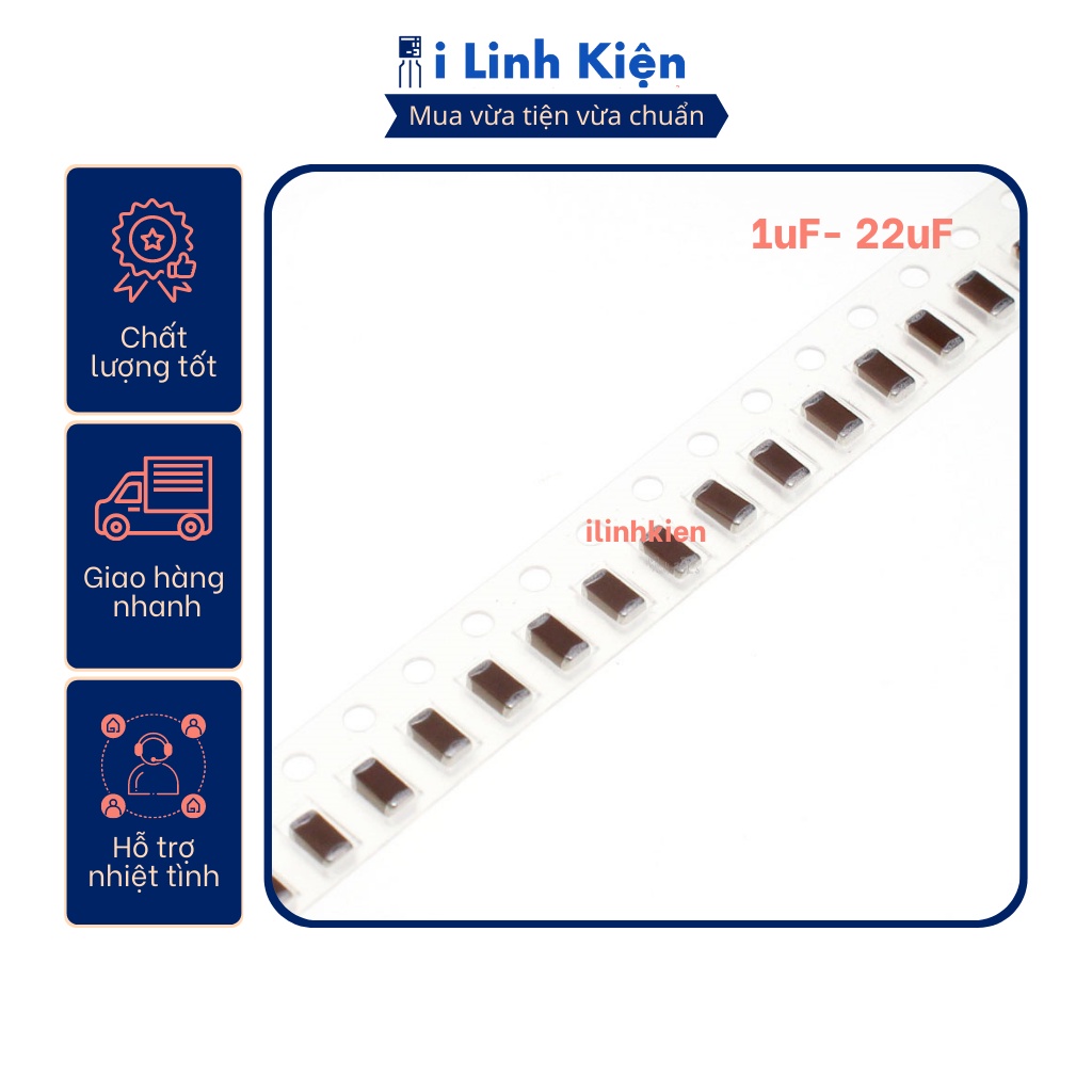 Tụ dán 1206 SMD 1uF - 22uF chất lượng tốt