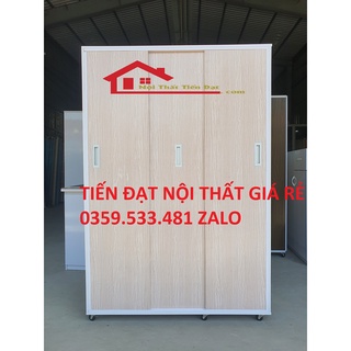 [RẺ NHẤT] Tủ quần áo nhựa Đài Loan 3 cánh lùa có hộc âm 1M8x1M2x50 Mới - Freeship HCM