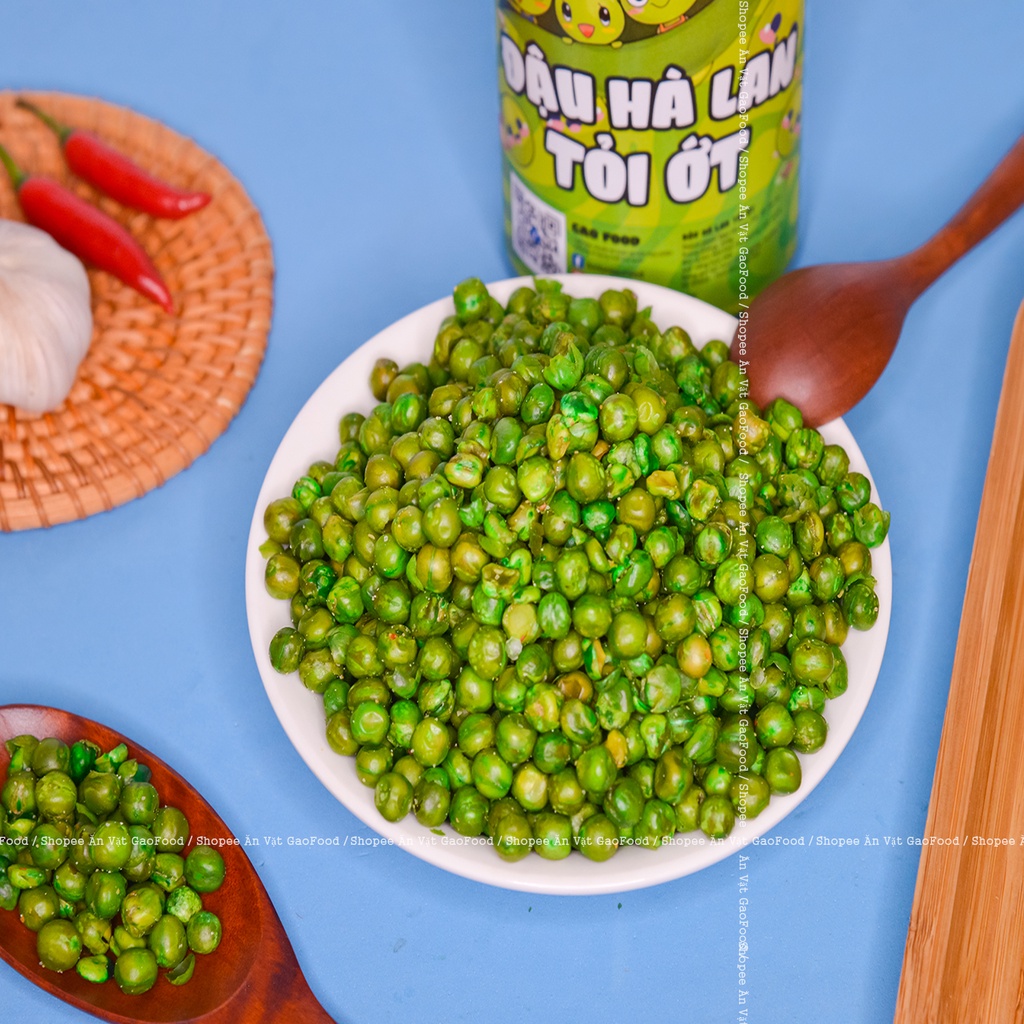 Đậu Hà Lan Tỏi Ớt Hũ Pet 350g FREESHIP Ăn Vặt GaoGao-Ăn Vặt Hà Nội