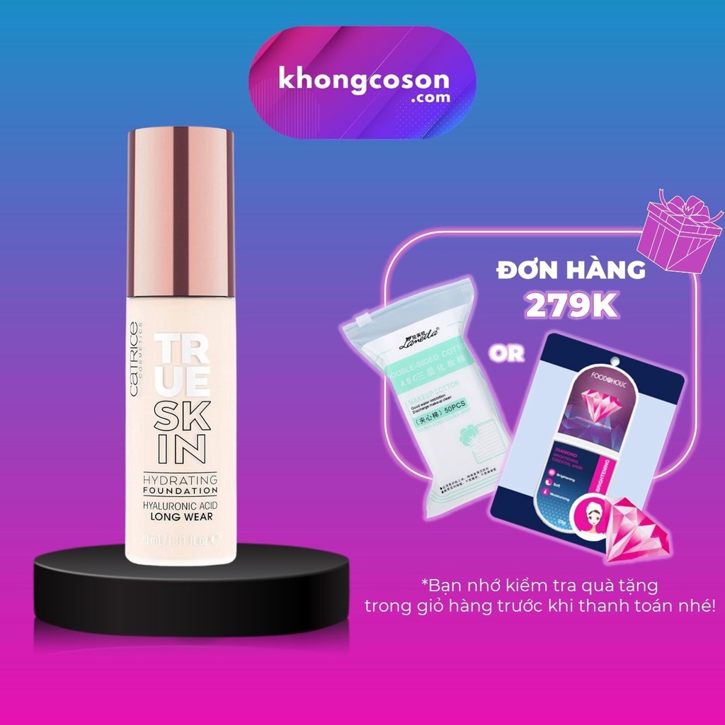 Kem Nền Catrice Dưỡng Ẩm Che Phủ Hoàn Hảo Cho Mọi Loại Da True Skin Hydrating Foundation 30ml - Khongcoson