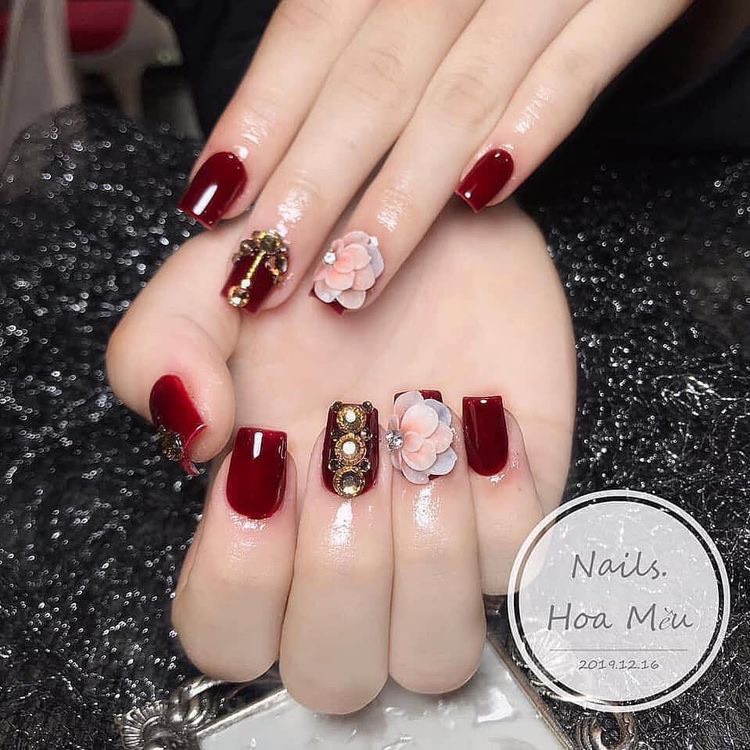 Hoa bột nail gắn móng tay  Hoa cúc ( set 2 bông/10 bông ) THIÊN DI NAIL