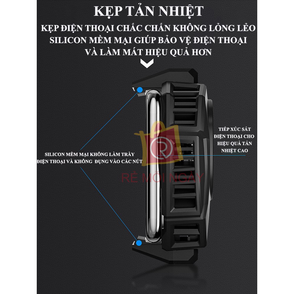 Quạt tản nhiệt điện thoại Memo DL06 - Quạt tản nhiệt sò lạnh bán dẫn làm mát tức thì tăng hiệu năng - Cooling Gaming | BigBuy360 - bigbuy360.vn