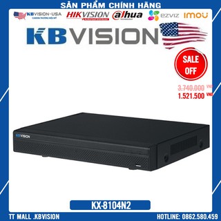 . đầu ghi 8mp 4 kênh ip kbvision kx-4k8104n2 độ phân giải chuẩn 4k h265 .